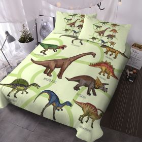 Dinosaur Kids Duvet Cover Set,3 Piece Cute Printed Microfiber Comforter Cover with Pillow Sham Zipper Closure, Comforter Not Included