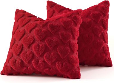 Valentine's Day Soft Plush Throw Pillow Covers 18x18 Inch Set of 2