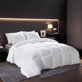 Extra Large White Checkered Plump Duvet - Luxury hotel-grade bedding for bedrooms and guesthouses. Features ultra-soft thickened warmth with all-