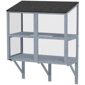 Catio Outdoor Cat Enclosure Outdoor Window Box Cat House with Waterproof Roof 39.4"L Gray (Option: Gray-1100x600x180 mm)