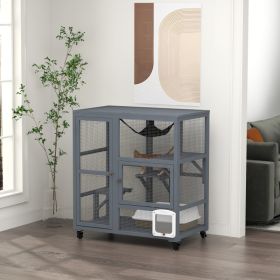 Cat House (Option: Light Gray-650x255x1080 mm)