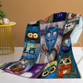 Owl Flannel Fleece Throw Blanket Soft Lightweight Plush Animal Blanket Throws for Couch Bed Sofa Travel All Season (size: 75x100)