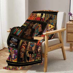 Black Women Fleece Throw Blanket Ultra Soft Cozy Ethnic African American Decorative Flannel Blanket for Home Bed Couch Chair Travel (size: 130x150)