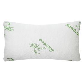 Bamboo Memory Foam Pillow Hypoallergenic Bed Pillow For Head Neck Rest Sleeping Shredded Pillow W/ Washable Cover (Color: White, size: One size)