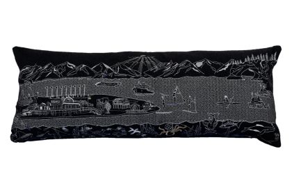 Homer Spit Alaska Pillow (Color: Night, size: Queen 35x 14 inch)